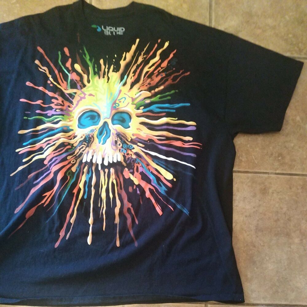 Rare Liquid Blue Exploding Psychedelic Hippie Sku… - image 6